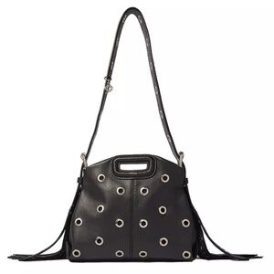 Maje, Black Miss M Mini Leather Shoulder Bag